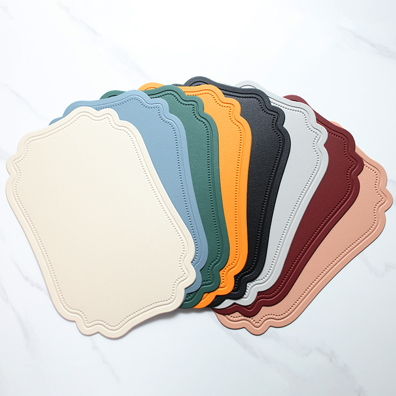 PVC Table Mats Classic Style Washable Placemat for Dining Table Home Kitchen Decor Leather Faux
