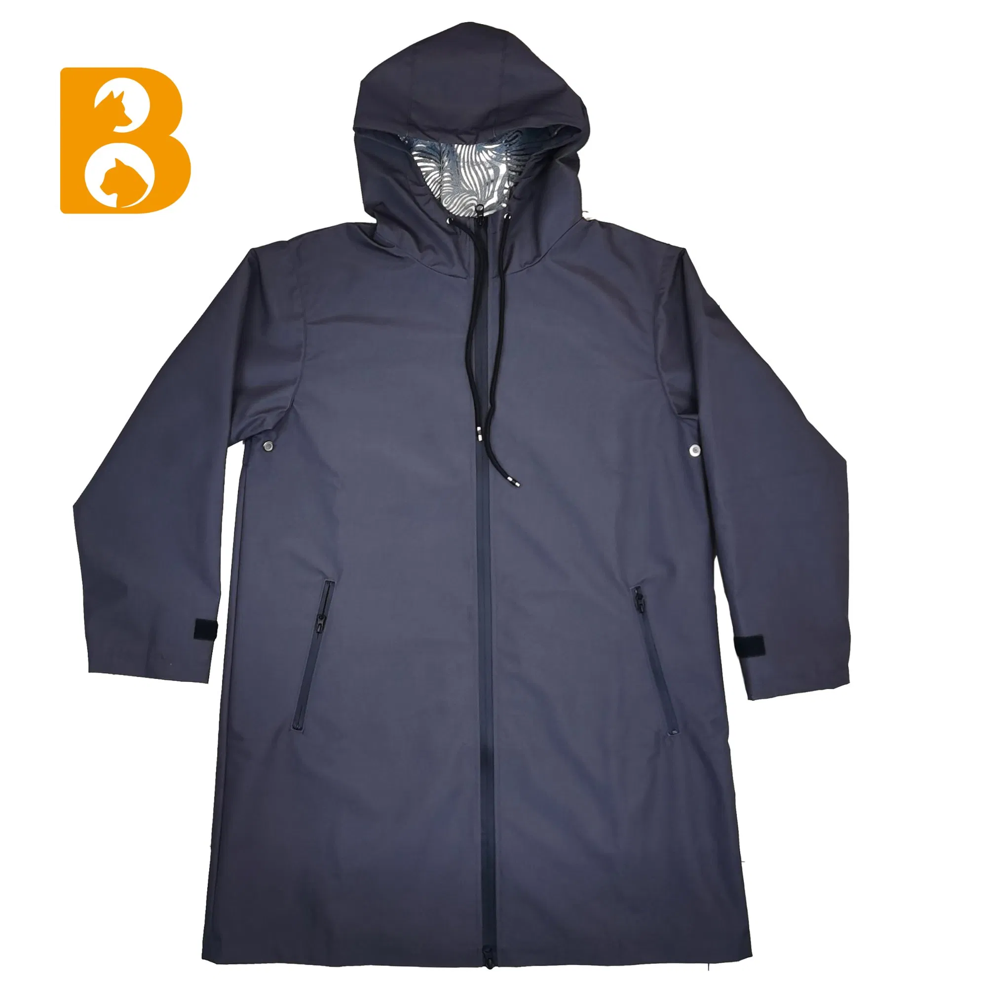 Black Oxford Windproof Waterproof Breathable Warm Human and Dog Matching Rain Coat