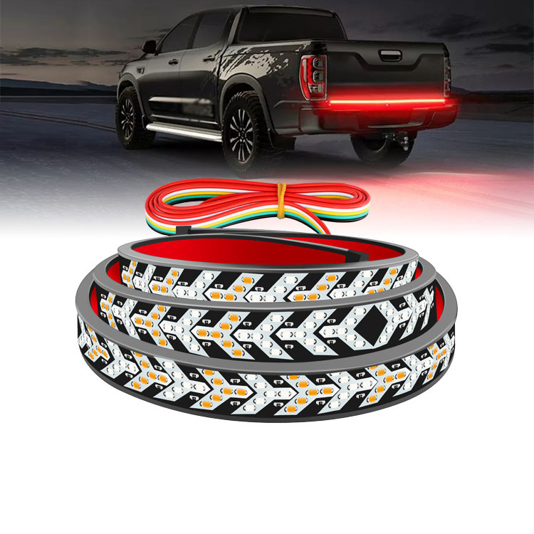 Светодиодная лента для авто, красная+янтарная, 1.2м/1.5м