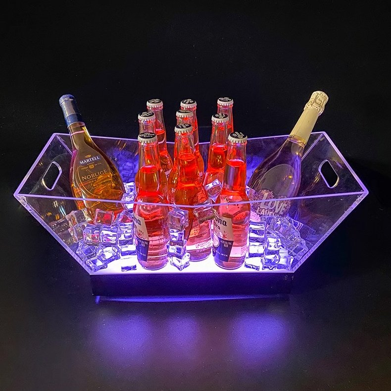 Wholesale Top Sale LED Ice Bucket Rechargeable Bar Lights Nightclub Ice Bucket