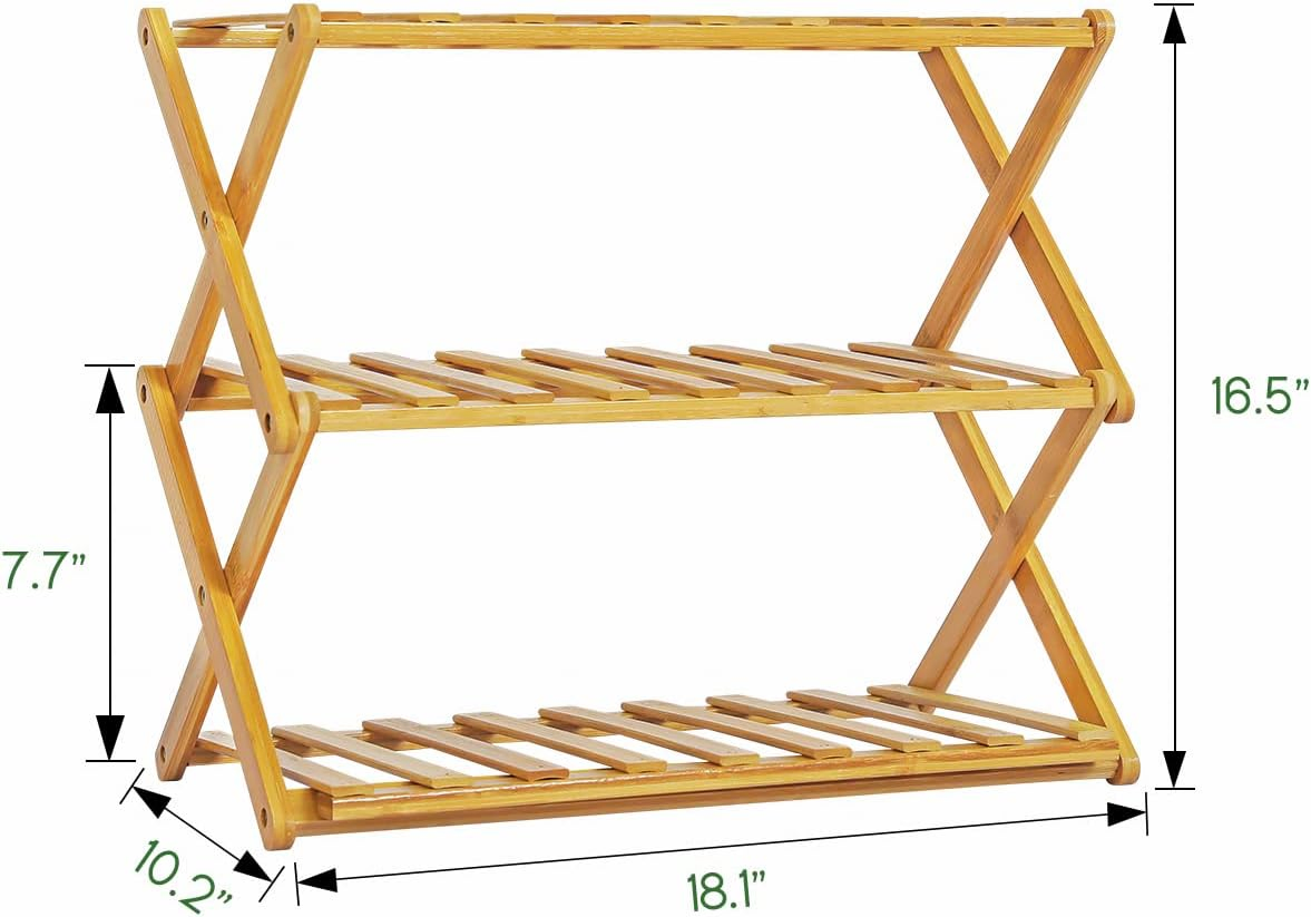 Bamboo Made Household Minimalist Living Room, Bedroom Entrance, No Need to Install Foldable Bamboo Shelves