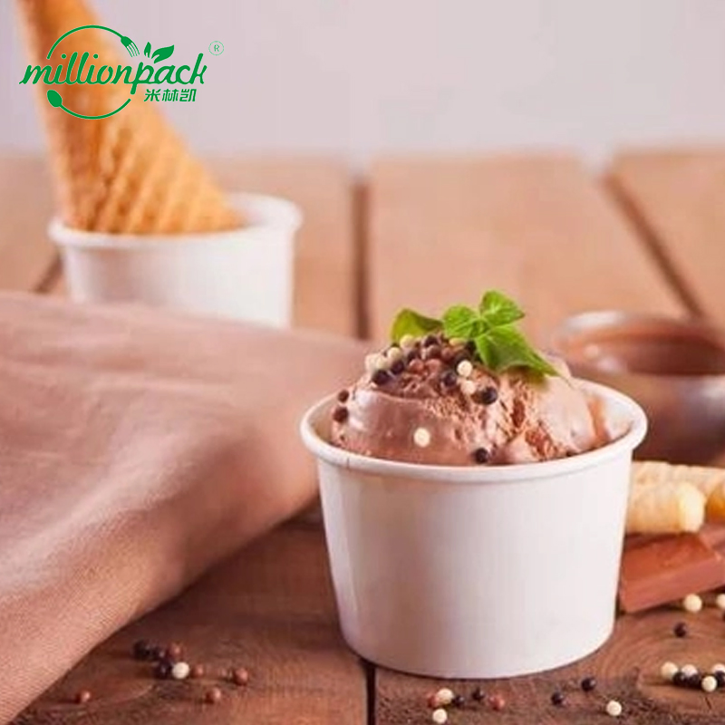 Paper Ice Cream Bowl Biodegradable Disposable Cups for Ice Cream Shop Use