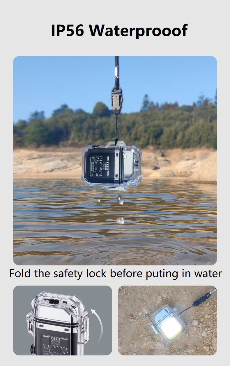 Waterproof USB Lighter Electric Dual Arc Cigar Lighter Rechargeable Outdoor Camping Custom Lighter