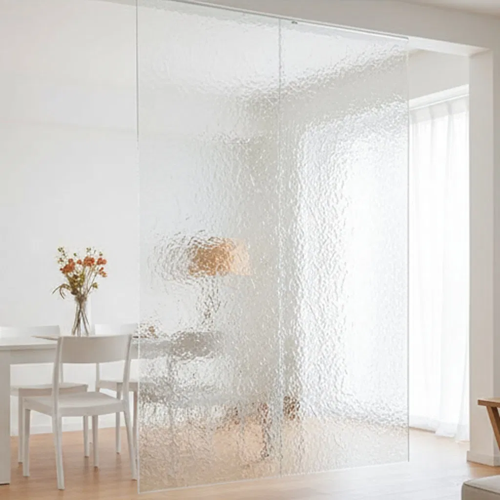 Ultra-White Clean Patterned Tempered Fused Glass for Spatial Decoration Artistic Partitions