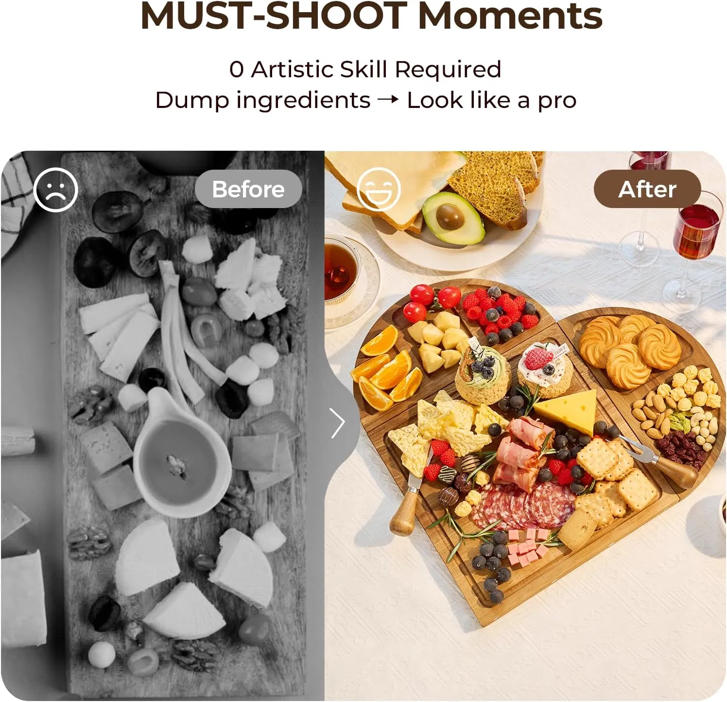 Набор разделочных досок из акации для сыра и закусок