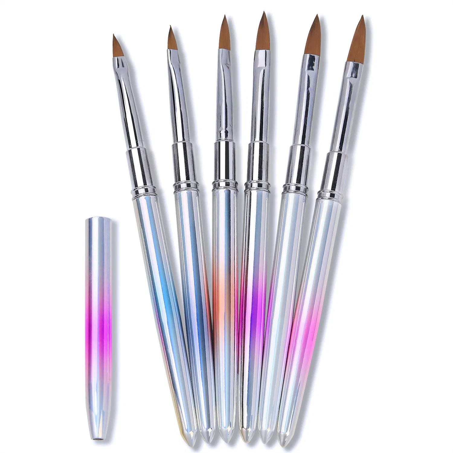 New Metal Pure Mink Hair Nail Crystal Pen Siberian Crystal Carved Brush