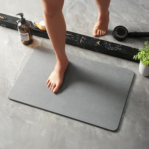 Stone Bath Mat Dries Quickly Non-Slip Diatomaceous Earth Bath Mats for Bathroom Super Absorbent Stone Shower Mat