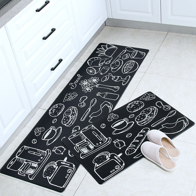 Washable PVC Kitchen Floor Mat Home Bathroom Hallway Balcony Anti-Slip Long Area Rug