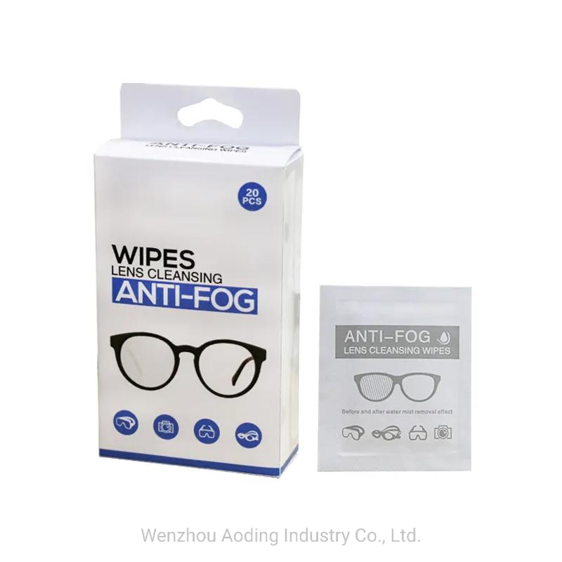 Eyeglasses Cleaning Wipes Cell Phone Tissue Towel Anti Fog Wipes Lens Glasses Screen Wet Wipes Material Paper Custom Anti Fog Wipes