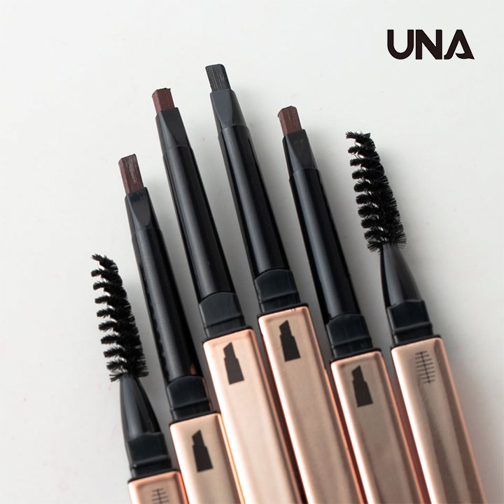 Custom Logo 2 in 1 Ultra-Fine Precision Eyebrow Pencil with Brush Waterproof Cream Eyebrow Rose Gold Thin Brow Pencils