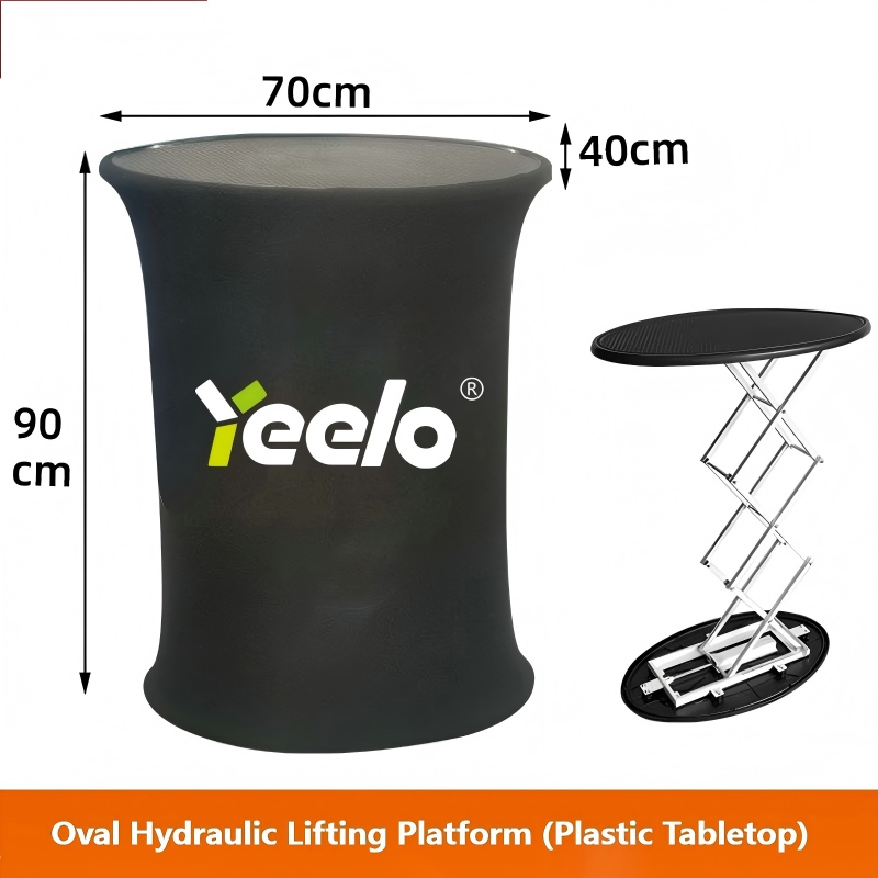 Customizable Portable Foldable Plastic Hydraulic Lifting Display Stand