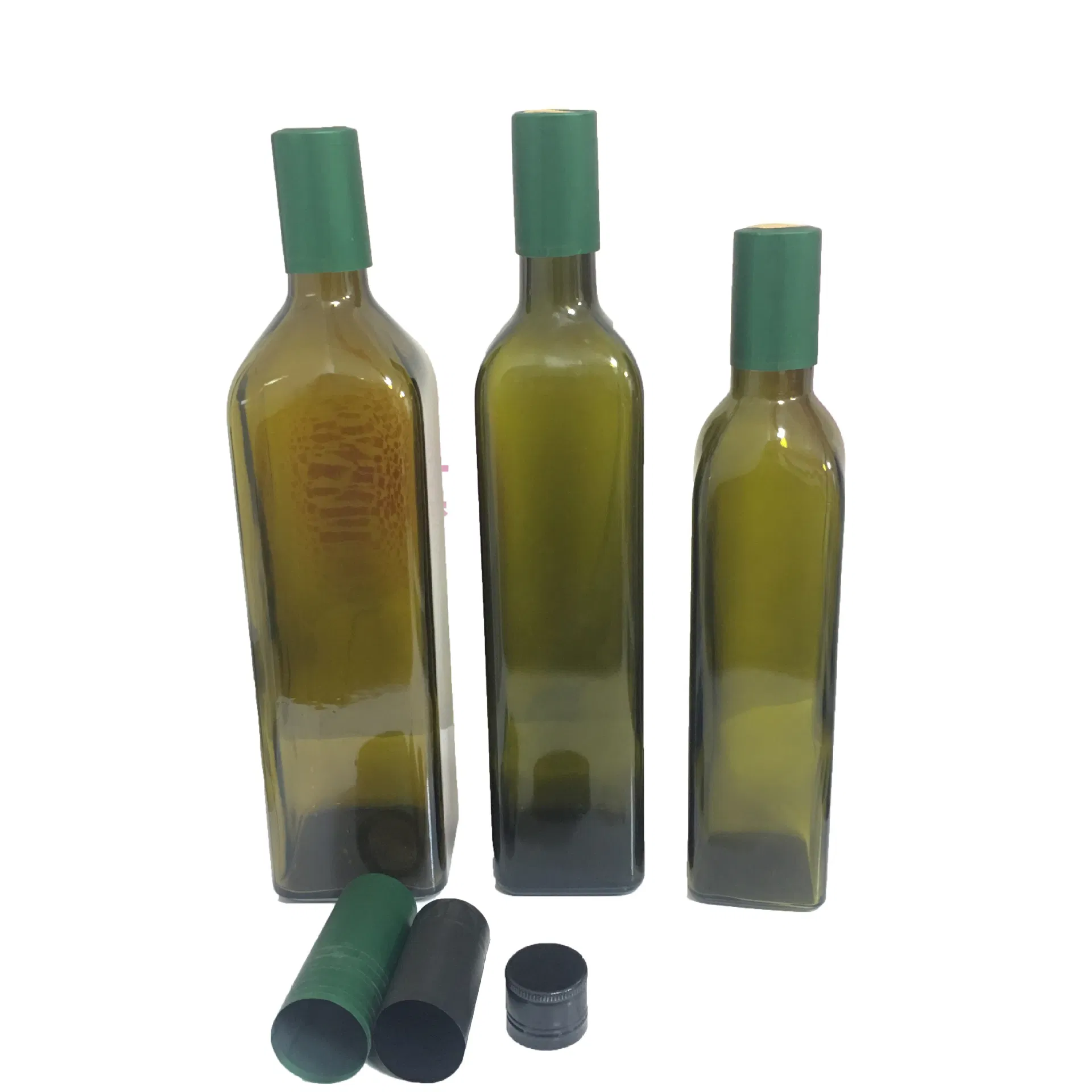 Direct Selling 500ml Dark Green Square Olive Oil Bottle 250ml Brown Walnut Oil Bottle