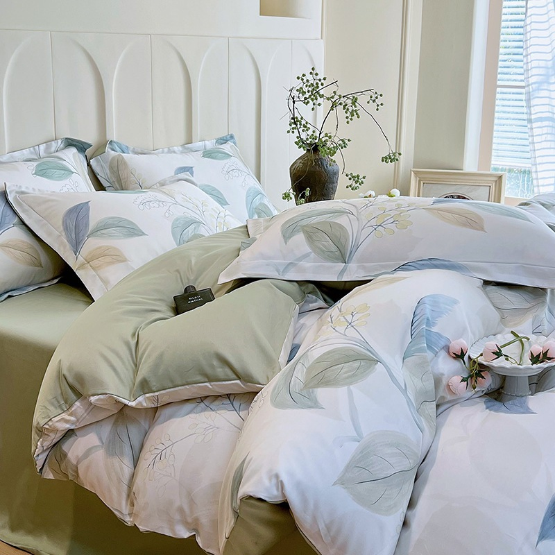 100% Cotton 233tc Printed Bedding Duvet Cover with 2 Pillowcases