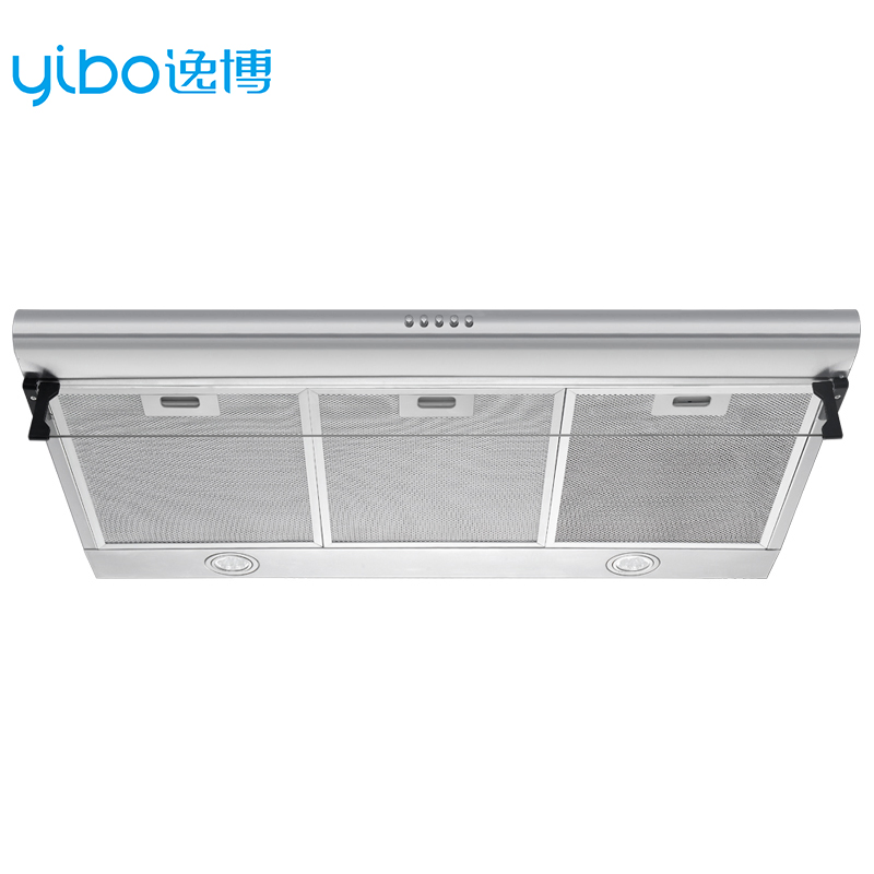 Stylish Kitchen Equipment Seamless Range Hood for a Home Kitchen Polished Cooker Hood Body Shell and Round LED