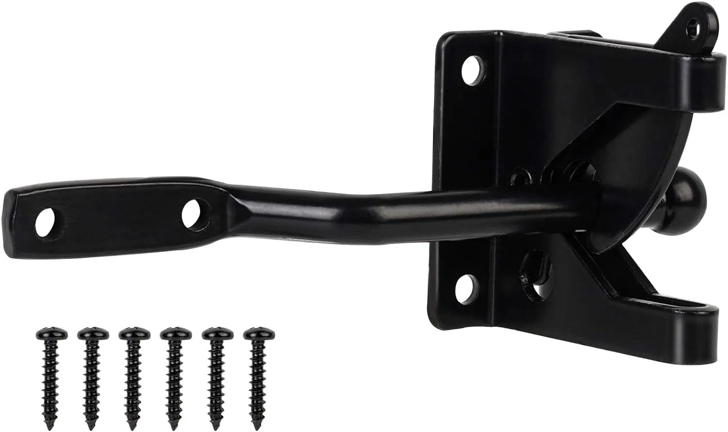 Self-Locking Gate Latch, 2-1/8", 304 Stainless Steel, Black Coated, Self-Locking Gate Latch