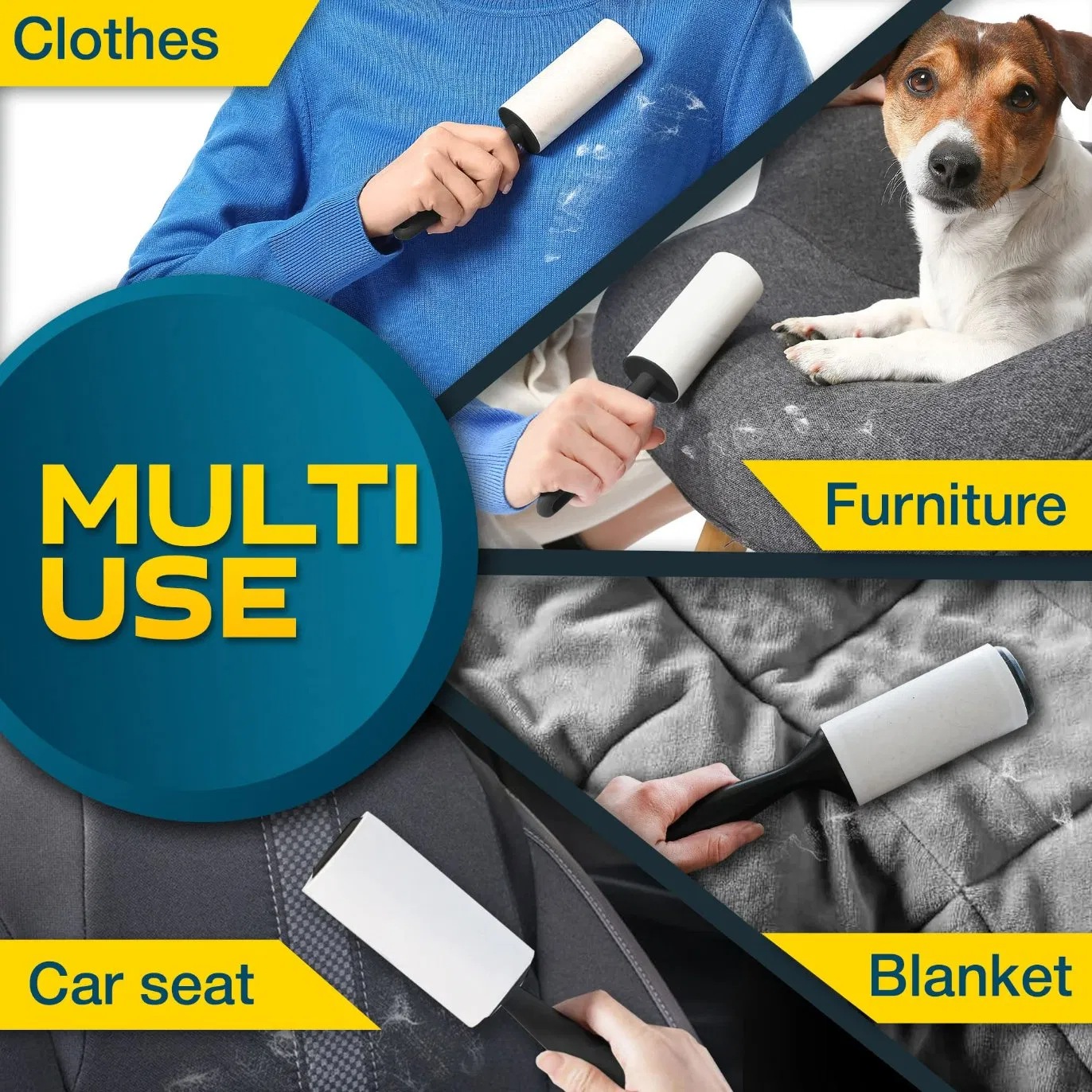 Pet Couch Clothes Carpet Hair Remover Cat Animal Fur Sticky Lint Rollers