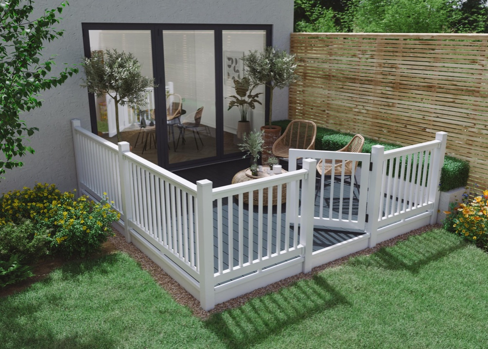 PVC Vinyl Deck Railing, PVC Decking Railing System, Plastic Veranda Balcony Porch Stair Railing