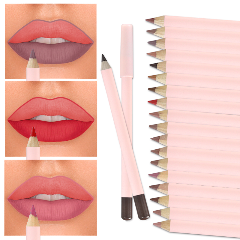18 Colors Pink Lipliner Smooth Delicate Waterproof Private Label Lasting Wholesale Lipliner