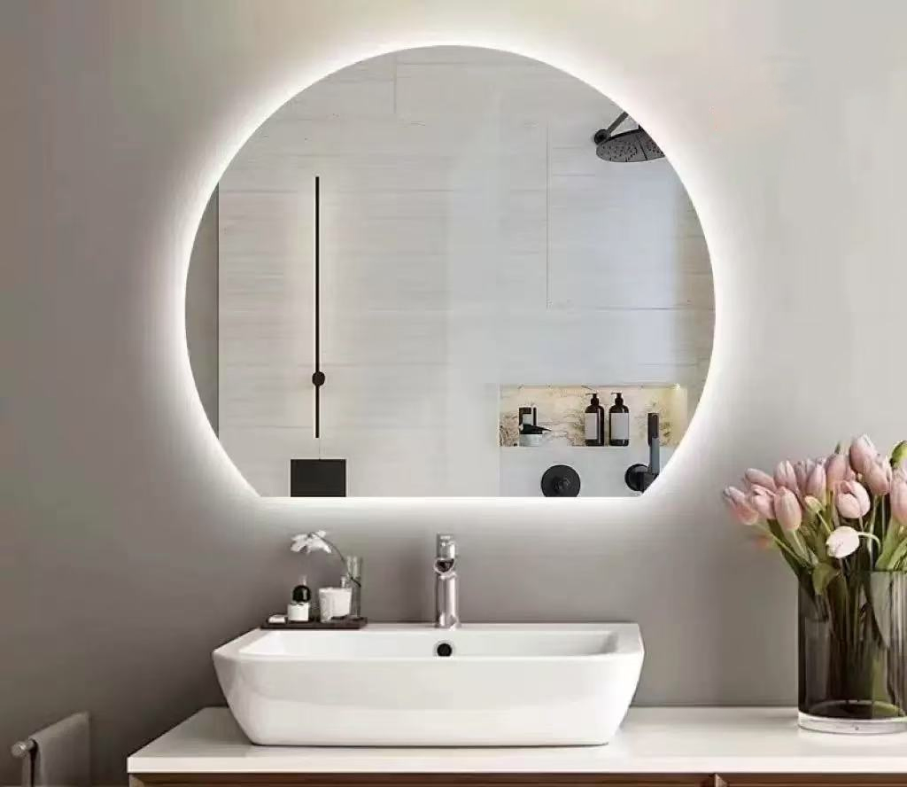 Stone Slab Framed Bathroom Mirror, Waterproof, Moisture-Proof and Scratch-Resistant, Creating a Light Luxury Bathroom Feel.