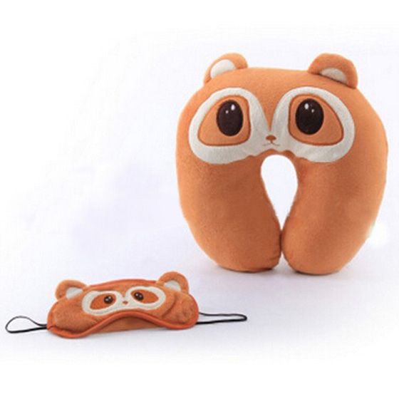 Custom Stuffed Animal Plush Soft Owl Neck Cushion Pillow Toy with Eye Mask