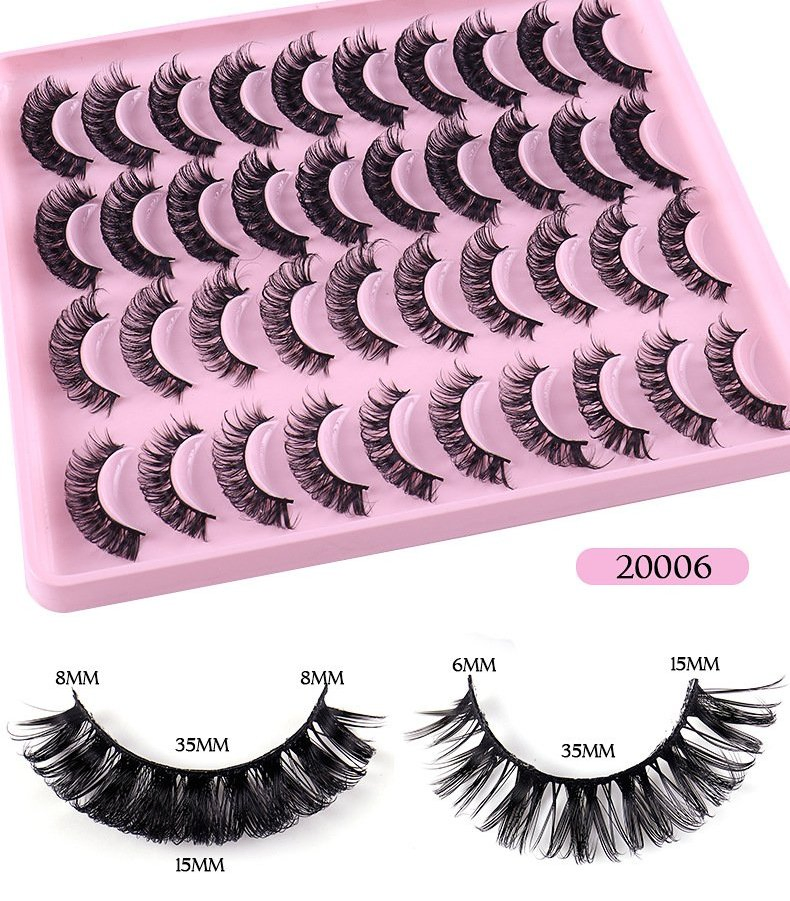 Mink Fox Korean Asian Fiber Russian Curly False Eyelashes 20 Pairs