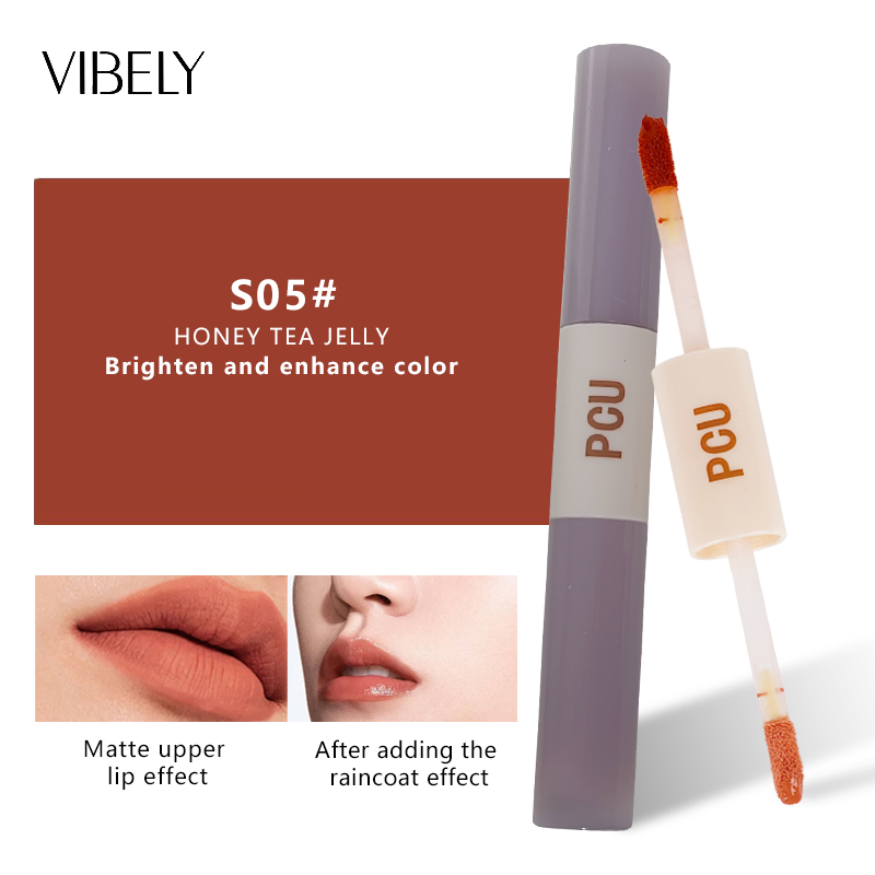 2-in-1 High Pigment Cosmetics Waterproof Liquid Lipstick Mirror Plumper Matte Lipgloss