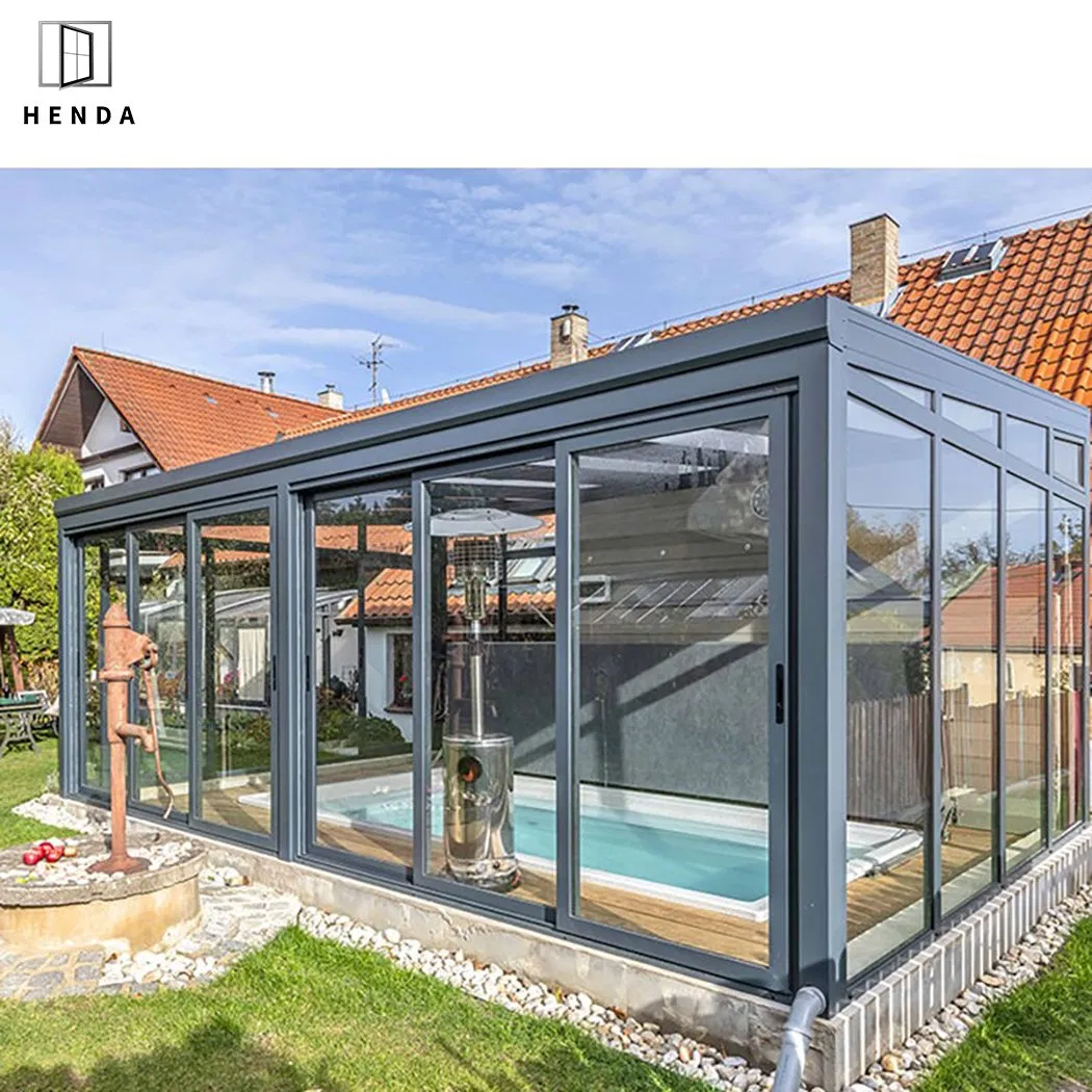 Aluminium Glass House Sunroom Winter Garden Folding/Opening/Sliding Door / Casement/Sliding/Fixed Window Tempered Safety Glazed Laminated Glass for Villa/Gym