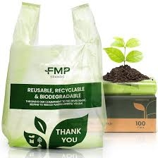 Disposable Custom Logo Print HDPE Handle T-Shirt Grocery Biodegradable Cornstarch Usable Compostable Plastic Degradable Vest Bag