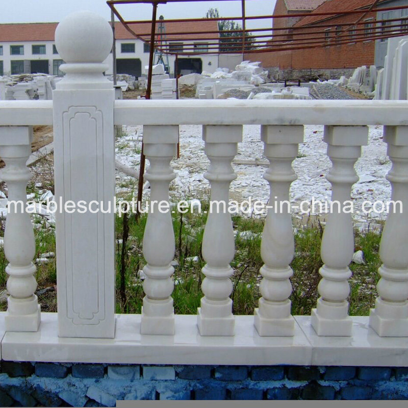 Factory Wholesale Hand Craft White Carrara Fence Stone Sculpture Stair Balustrade (SY-B008)