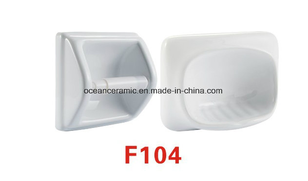 Керамическая мыльница F107 с держателем туалетной бумаги