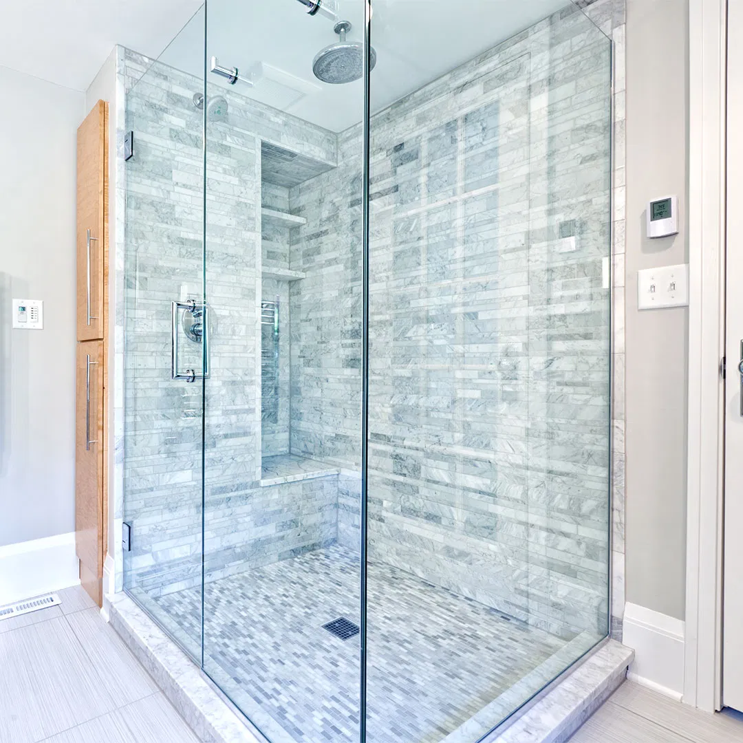 Frameless Shower Screen Walk in Shower Door Fixed Glass Panel 800-1200mm