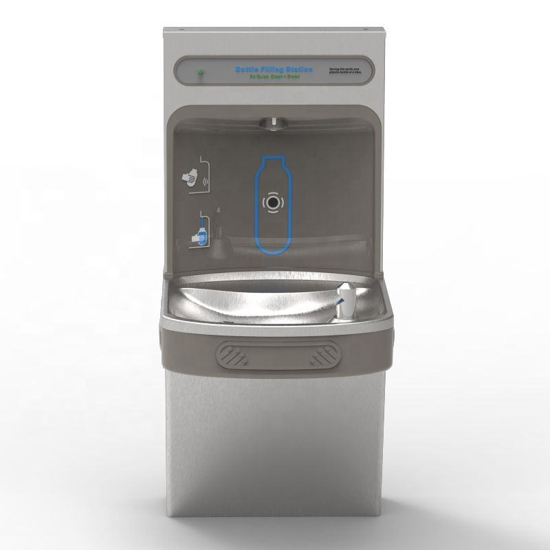 Stainless Steel Water Cooler/Wall Mounted Cold Water Dispenser with Bottle Filler, Bottle Filling Station