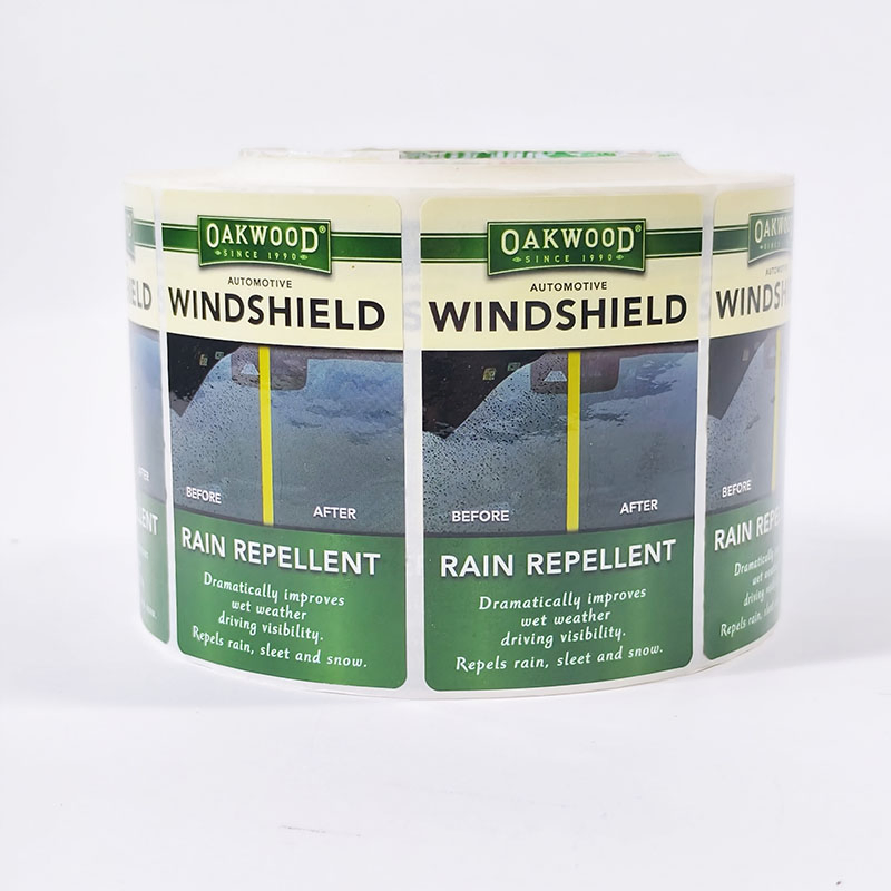 Green Color Simple Design Product Information Printing Oil Packaging Label Rolls