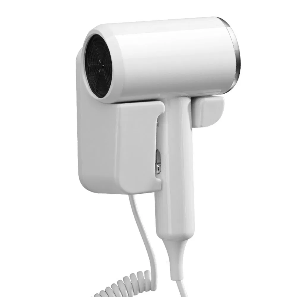 Hot Sale Blue Light Wall Mounted 1800W Constant Temperature Negative Ionic Electric Hair Dryer in Black/White Made of ABS Plastic for Hotel/Home/Guesthouses