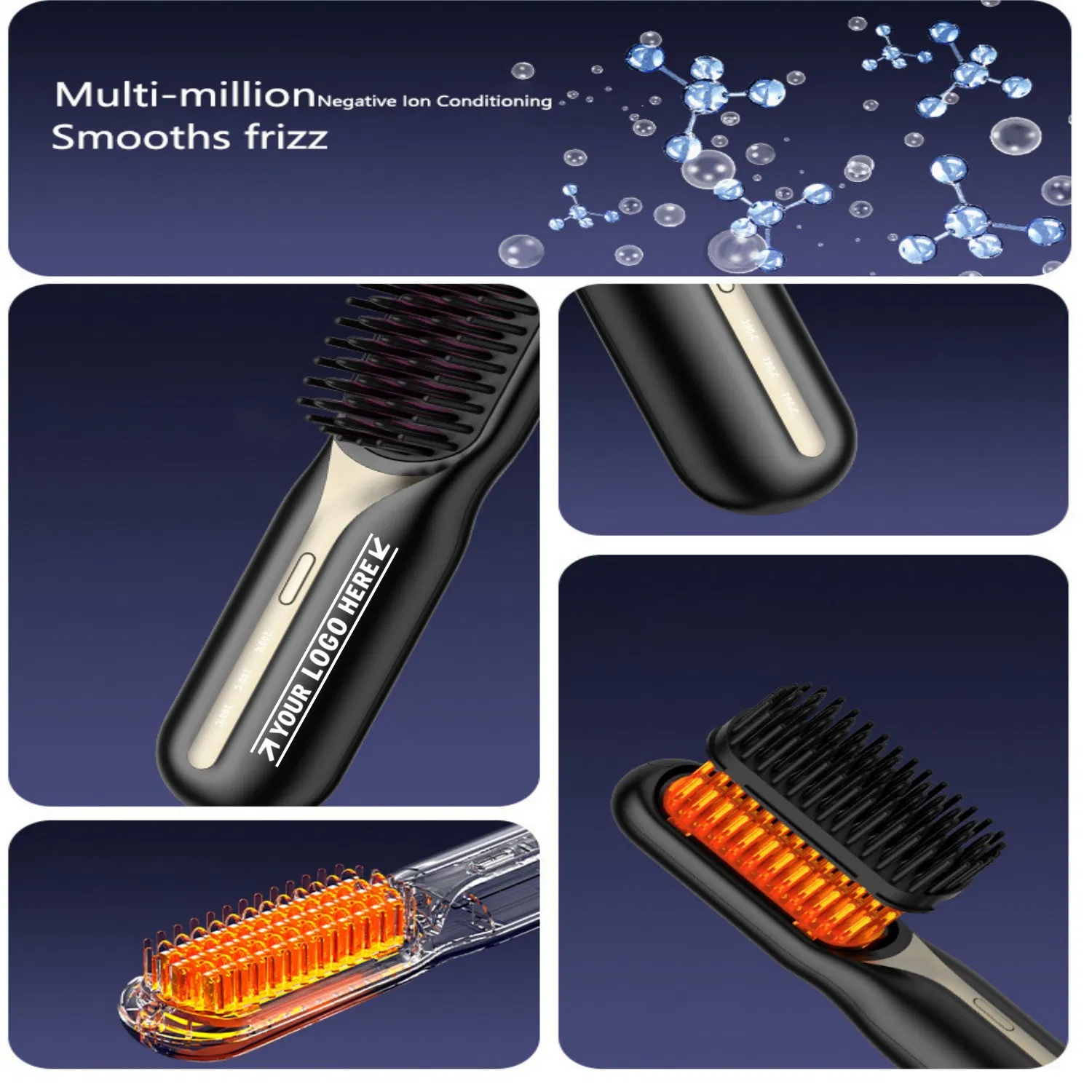 Negative Ion Straight Hair Brush