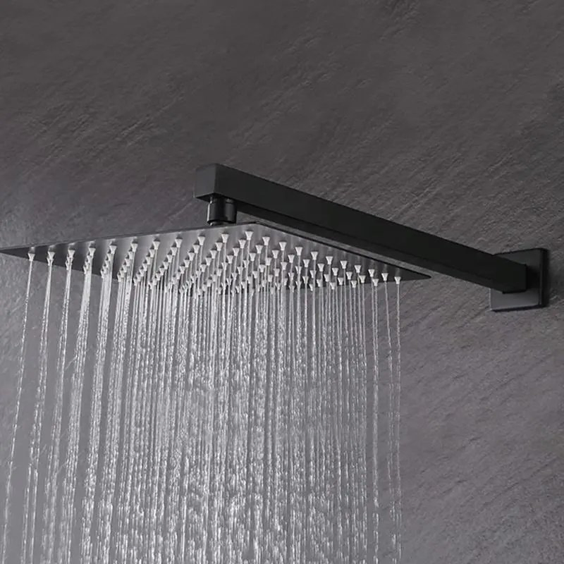 Настенный смеситель для душа с термостатом, черный