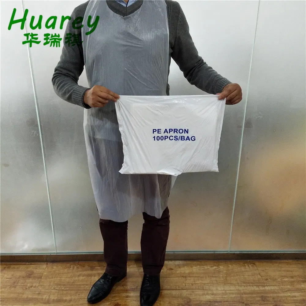 Plastic Waterproof Colored Disposable Block Headed PE Apron