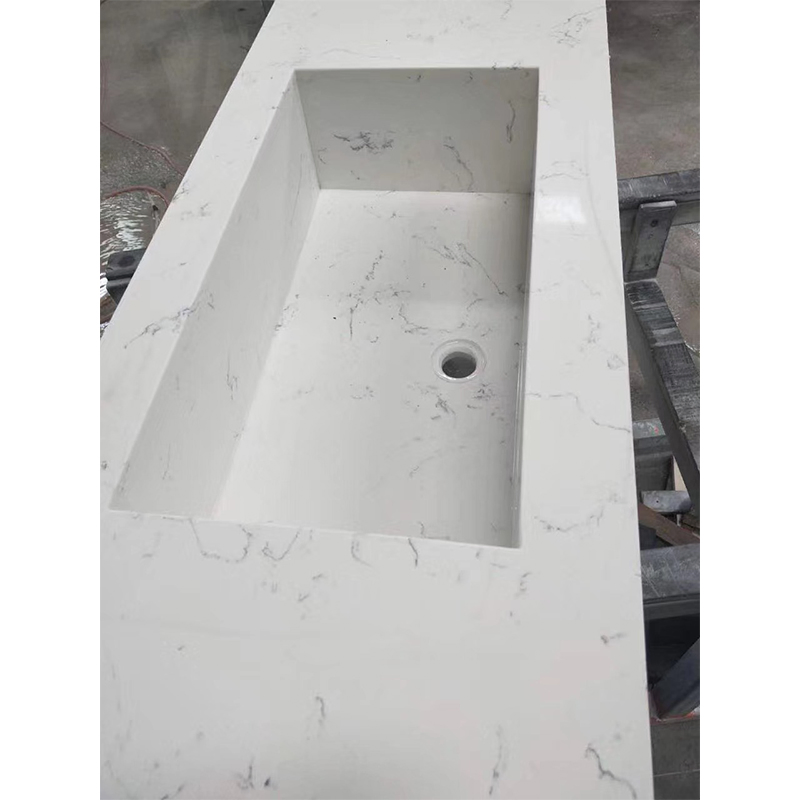Artificial Stone Marble White Calacatta Quartz Counter Top/Bathroom Top Price