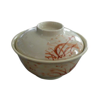 Miso Soup Bowl Set Melamine Material Red & Black Japanese Restaurant Omakase Serving Bowl Set