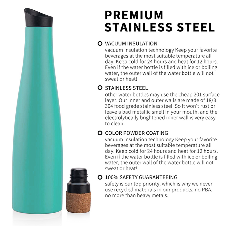 Metal Material Durable Insulated Red Wine Bottle with 1000ml Volume