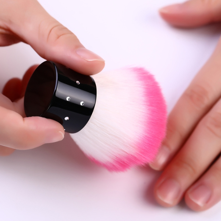 Factory Custom Private Label Oink Soft Synthetic Hair Mushroom Head Powder Blush Brush Plastic Mini Kabuki Nail Brush
