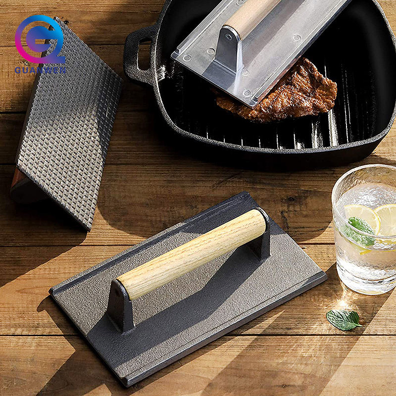 Customized Grill Press Cast Iron Meat Press Smash Burger Press