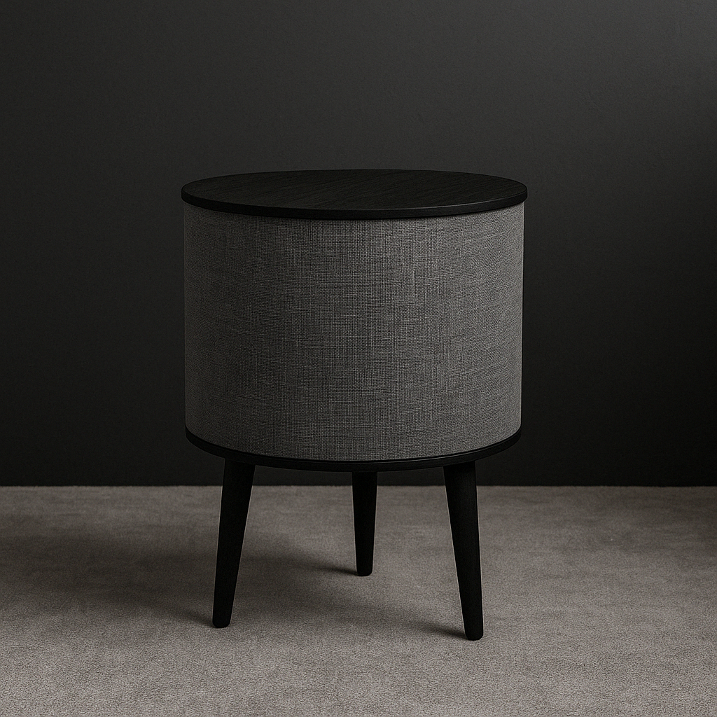 Журнальный столик деревянный черный с полкой