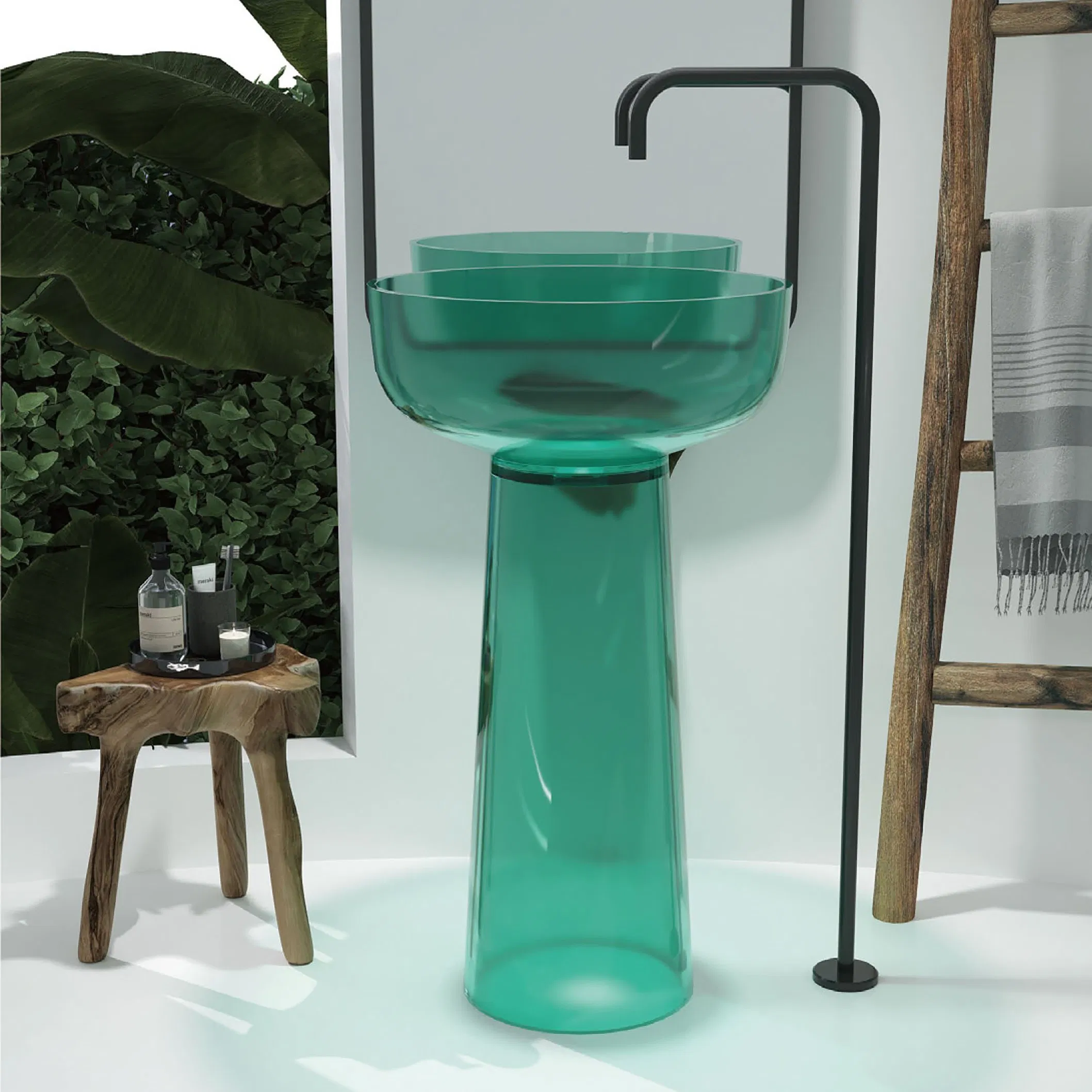 Прозрачная голубая раковина из искусственного камня