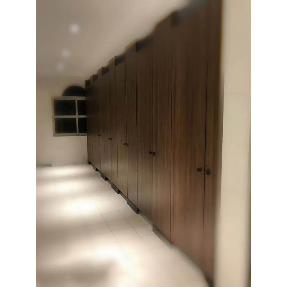 Impact-Resistant HPL Compact Laminate Floor Braced Toilet Shower Cubicle Urinal Partition