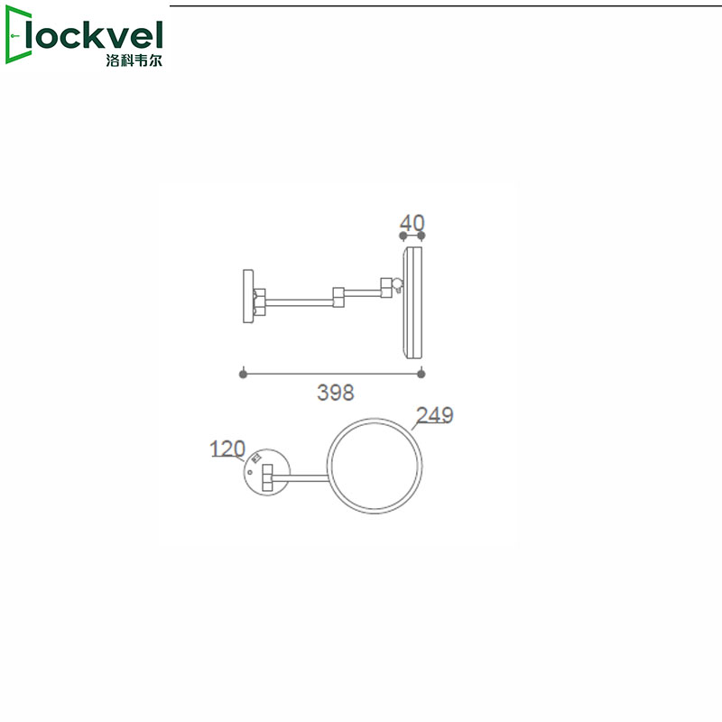 Hotel Wall Mounted Extendable Battery Operated Light Makeup Bathroom LED Shaving Mirror