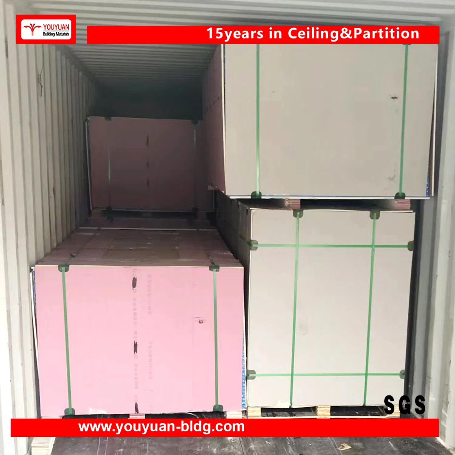 Youyuan Brand Drywall with 9mm 9.5mm 12mm 12.5mm Drywall Sheetrock