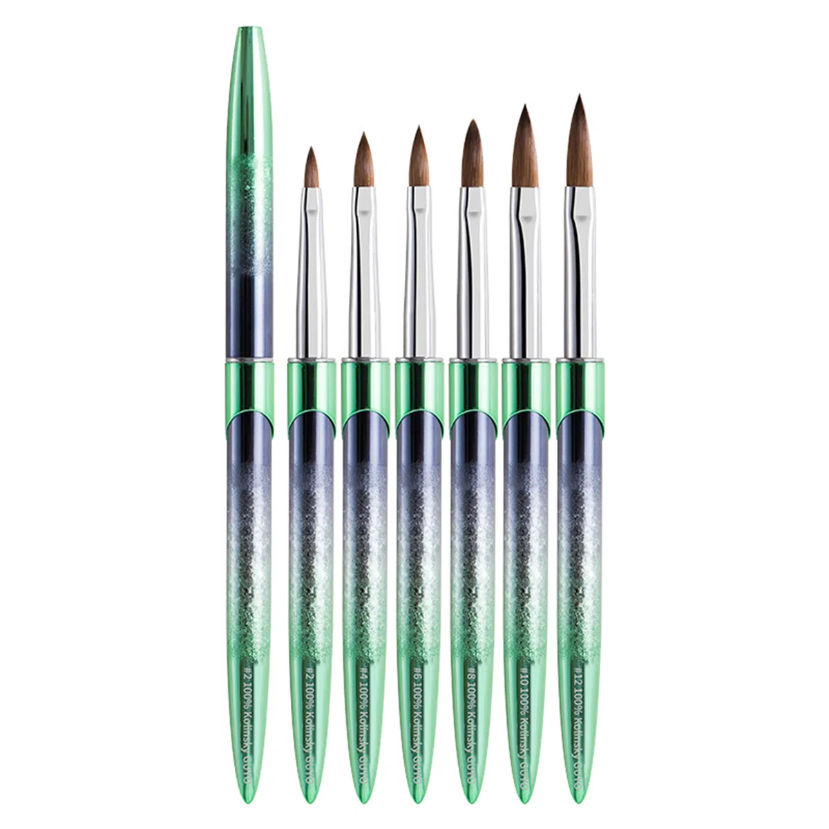 Hot Sell Design Multi Style 100 % Kolinsky Acrylic Nail Brush Metal Handle Nails Art Brush Acrylic Brush for Nails