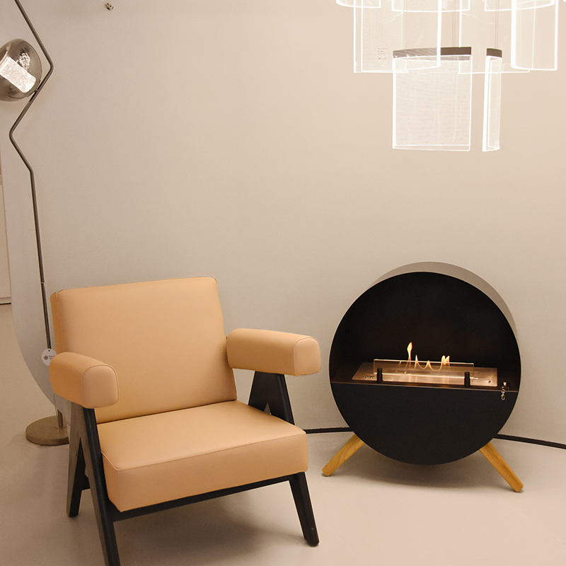 modern Indoor Decoration Mini Round Small Size Manual Bio Ethanol Fireplace