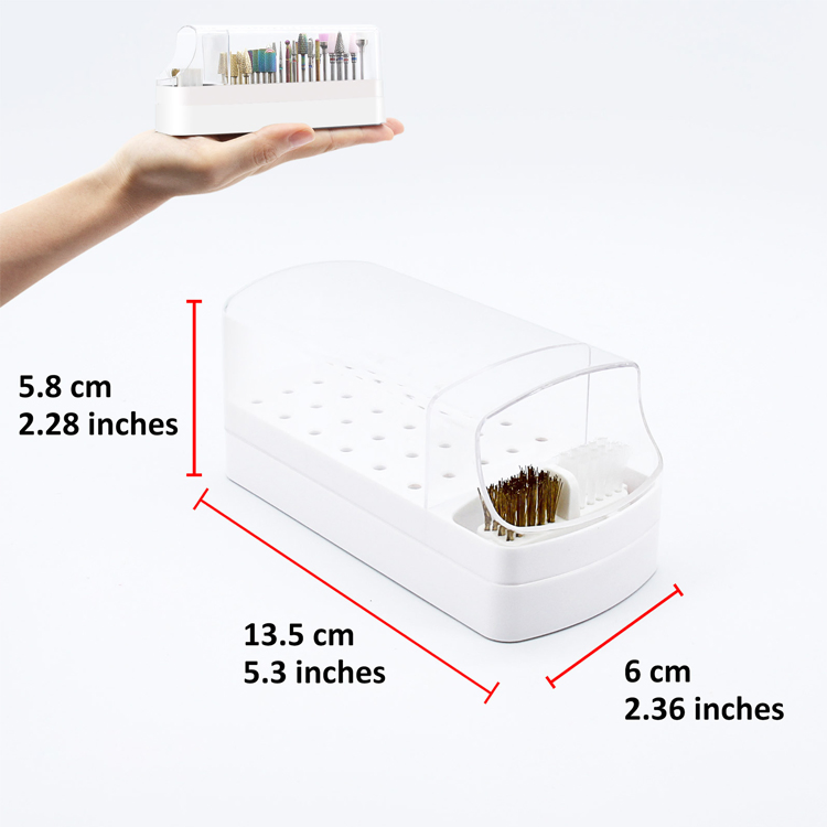 Professional 30 Slots Empty Nail Drill Bit Holder Display Box for Nails Art Manicure